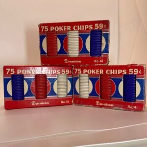 Vintage Dennison No. 41 Poker Chips unbreakable noiseless 3 boxes